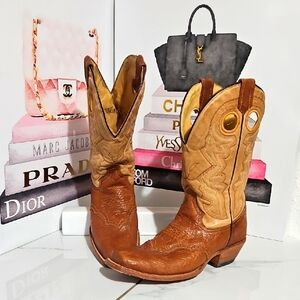 Corral Brown and Tan Heeled Boots